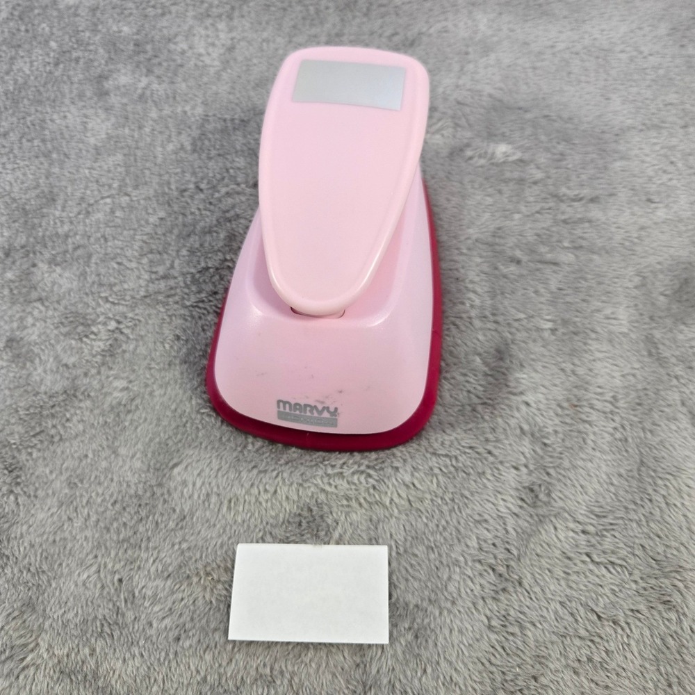 Marvy Uchida Mega Paper Punch Rectangle Shape Pink Craft Scrapbooking Tool